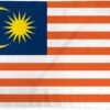 Malaysian 3x5' Poly Flag, Malaysia 3x5 Flag
