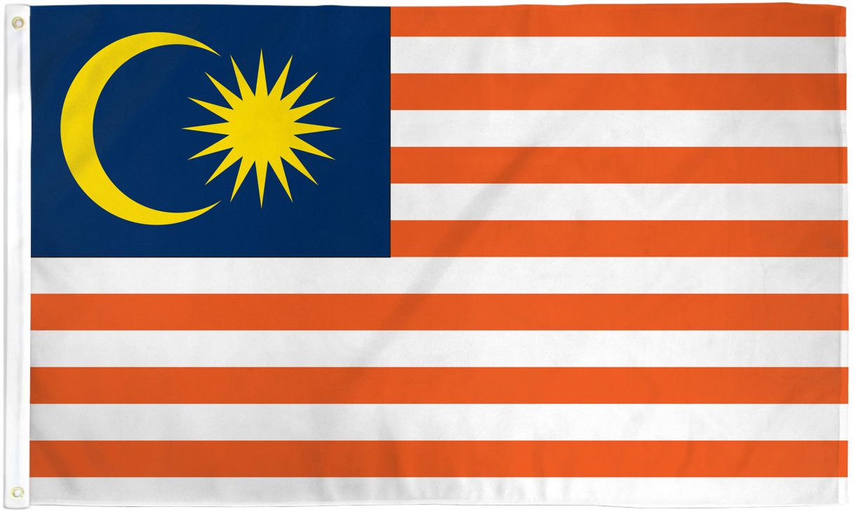 Malaysian 3x5' Poly Flag, Malaysia 3x5 Flag