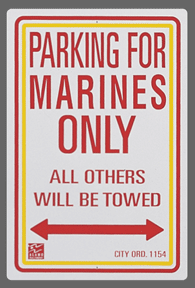 Marines Parking Sign
