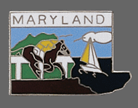 Maryland State Map Hat Lapel Pin, Maryland Shaped State Lapel Pin