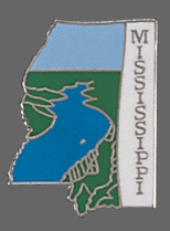 Mississippi Shape Lapel Pin