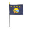 4 in. X 6 in. Montana Mounted on a 10 in. Black Staff with Gold Spear tip