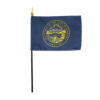 4 in. X 6 in. Nebraska Mounted on a 10 in. Black Staff with Gold Spear tip