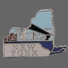 New York State Map Hat Lapel Pin, New York Shaped State Lapel Pin