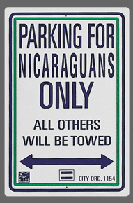 Nicaraguans Parking Sign
