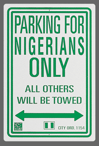 Nigerian Parking Sign
