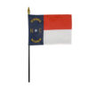 4 in. X 6 in. North Carolina Mounted on a 10 in. Black Staff with Gold Spear tip