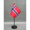 4 in. X 6 in. Norway Mounted on a 10 in. Black Staff with Gold Spear tip.