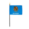 4 in. X 6 in. Oklahoma Mounted on a 10 in. Black Staff with Gold Spear tip