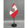 4 in. X 6 in. Peru Mounted on a 10 in. Black Staff with Gold Spear tip.