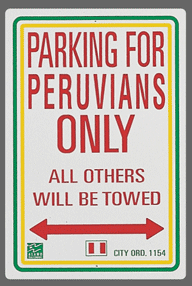 Peruvian Parking Sign