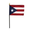 4 in. X 6 in. Puerto Rico Mounted on a 10 in. Black Staff with Gold Spear tip
