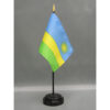 4 in. X 6 in. Rwanda Mounted on a 10 in. Black Staff with Gold Spear tip.
