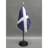 4 in. X 6 in. Scotland St Andrew's Cross Mounted on a 10 in. Black Staff with Gold Spear tip.