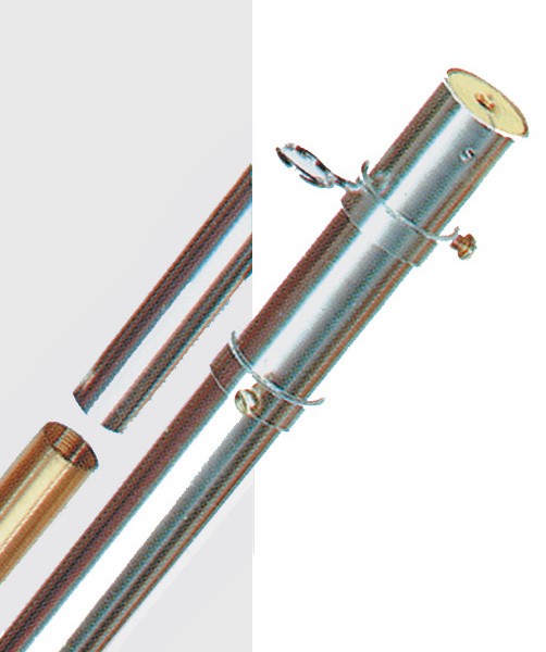 7'x1" 2-Piece Silver Aluminum Pole