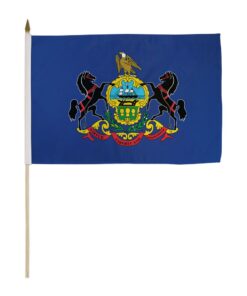 12x18in State Of Pennsylvania Stick Flag