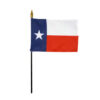 4 in. X 6 in. Texas Mounted on a 10 in. Black Staff with Gold Spear tip