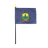 4 in. X 6 in. Vermont Mounted on a 10 in. Black Staff with Gold Spear tip