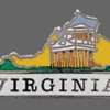 Virginia State Map Hat Lapel Pin, Virginia Shaped State Lapel Pin
