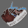 West Virginia State Map Hat Lapel Pin, West Virginia Shaped State Lapel Pin
