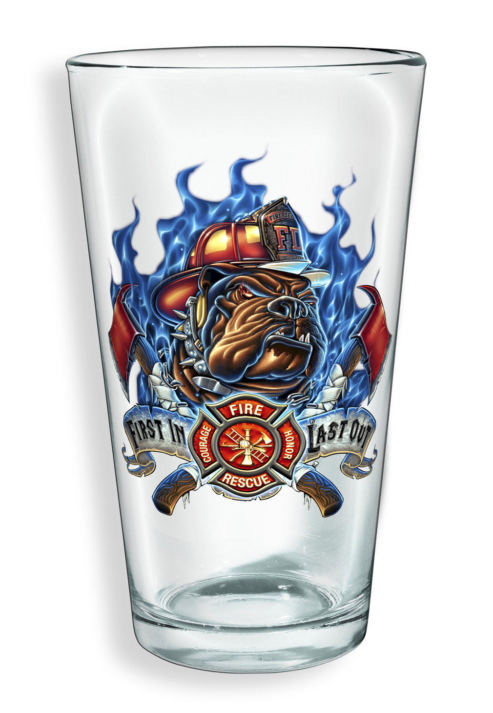 First In Last Out Pint Glass