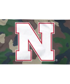 Nebraska Cornhuskers Camo Deluxe 3' X 5' Flag, University of Nebraska Camo 3x5' Flag