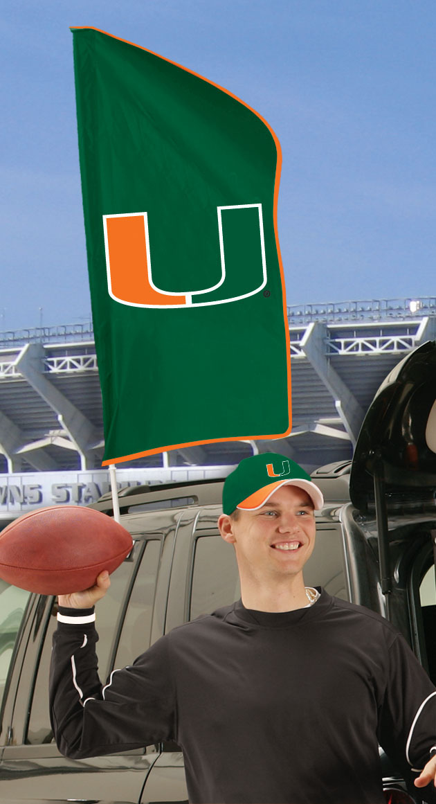 Miami Hurricanes Tailgate Flag 42"x20"