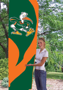 Miami Hurricanes Tall Flag 8.5'x2.5'