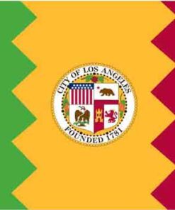 City of Los Angeles 3'x5' Fringed Indoor Flag, 3ft. x 5ft. Nylon City of Los Angeles Flag Flag with Side Pole Sleeve with Fringe