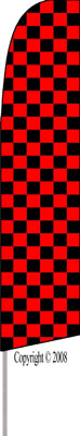 Checkered Red & Black Blade/ Feather