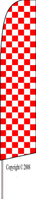 Checkered Red & White Blade/ Feather