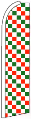 Red, White & Green Checkered Blade/ Feather