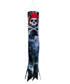 Skull and Crossbone Smokin' Pirate 30" Windsock