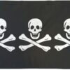 C Condent 3 Skulls Pirate Flag 3x5ft Poly