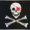 Pirate Red Eye Patch Flag 3x5ft Poly