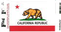 California Vinyl Decal . 3 1/2" x 4 3/4"