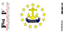 Rhode Island Vinyl Decal . 3 1/2" x 4 3/4"