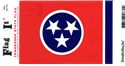 Tennessee Vinyl Decal . 3 1/2" x 4 3/4"