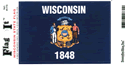 Wisconsin Vinyl Decal . 3 1/2" x 4 3/4"