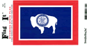 Wyoming Vinyl Decal 3 1/2" x 4 3/4"