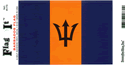 Barbados Vinyl Decal. 3 1/2" x 4 3/4"
