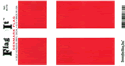 Denmark Vinyl Decal. 3 1/2" x 4 3/4"