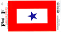Service Star Banner Vinyl Decal. 3 1/2" x 4 3/4"