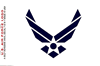 Air Force Logo Vinyl Decal. 3 1/2" x 4 3/4"