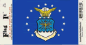 Air Force Flag Vinyl Decal. 3 1/2" x 4 3/4"