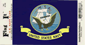 Navy Flag Vinyl Decal. 3 1/2" x 4 3/4"