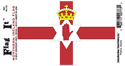 Northern Ireland Vinyl Decal . 3 1/2" x 4 3/4"