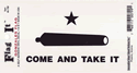 Gonzales (Come &Take it) Flag Vinyl Decal. 3 1/2" x 4 3/4"
