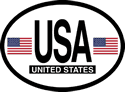 United States Oval Reflective Decal