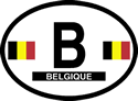 Belgium Oval Reflective Decal